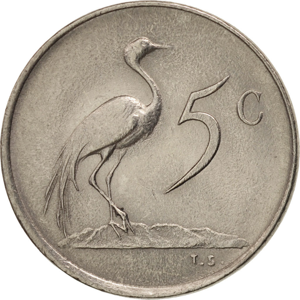South Africa, 5 Cents, 1977, AU(55-58), Nickel, KM:84