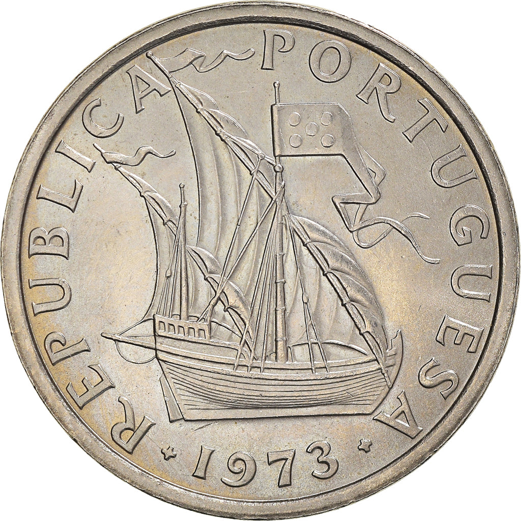 Munten, Portugal, 10 Escudos, 1973, Lisbon, PR, Copper-Nickel Clad Nickel