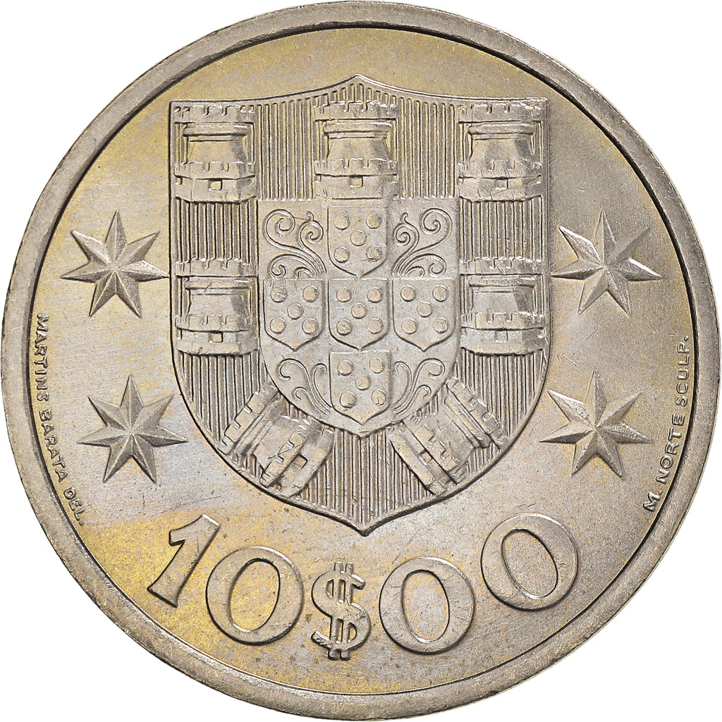 Munten, Portugal, 10 Escudos, 1973, Lisbon, PR, Copper-Nickel Clad Nickel