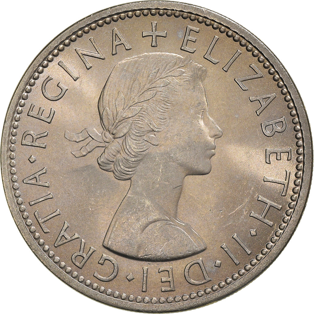 Coin, Great Britain, Elizabeth II, Florin, Two Shillings, 1967, AU(55-58)