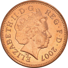 Coin, Great Britain, Elizabeth II, Penny, 2007, MS(63), Copper Plated Steel