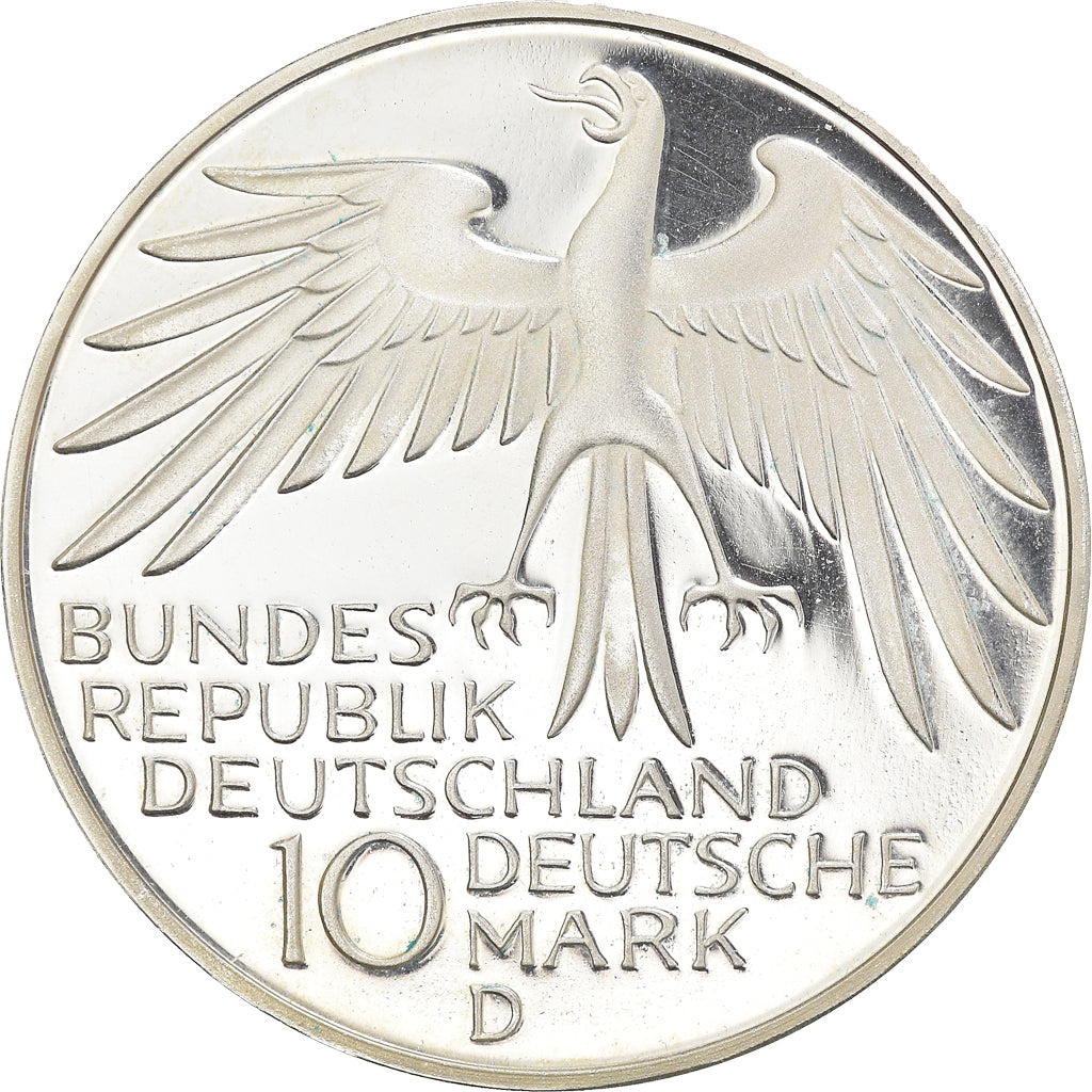 Coin, GERMANY - FEDERAL REPUBLIC, 10 Mark, 1972, Munich, BE, MS(63), Silver