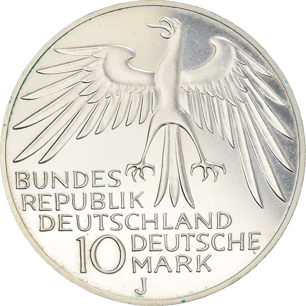 Coin, GERMANY - FEDERAL REPUBLIC, 10 Mark, 1972, Hambourg, BE, MS(63), Silver