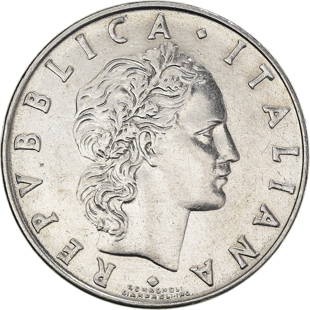 Moeda, Itália, 50 Lire, 1972, Rome, AU(50-53), Aço Inoxidável, KM:95.1