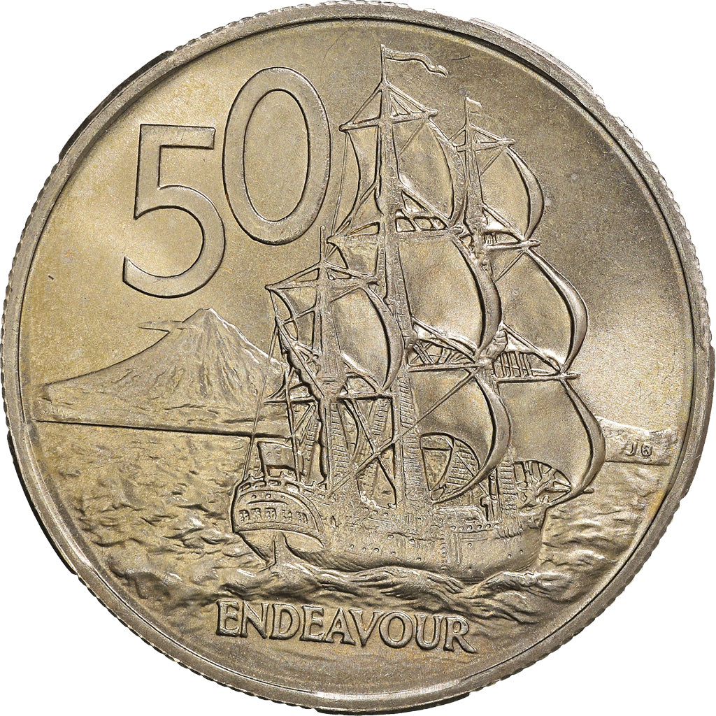Coin, New Zealand, Elizabeth II, 50 Cents, 1967, AU(55-58), Copper-nickel