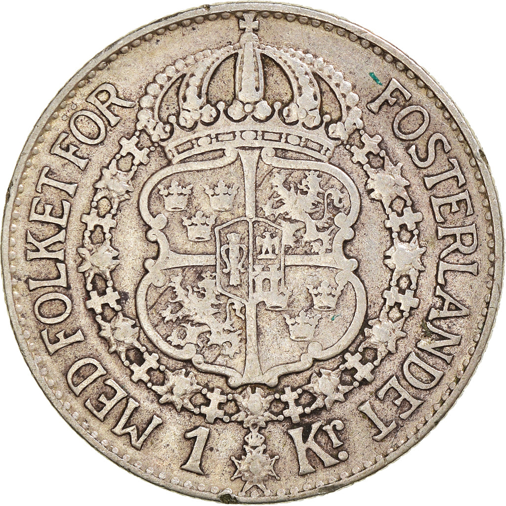 Coin, Sweden, Gustaf V, Krona, 1938, EF(40-45), Silver, KM:786.2