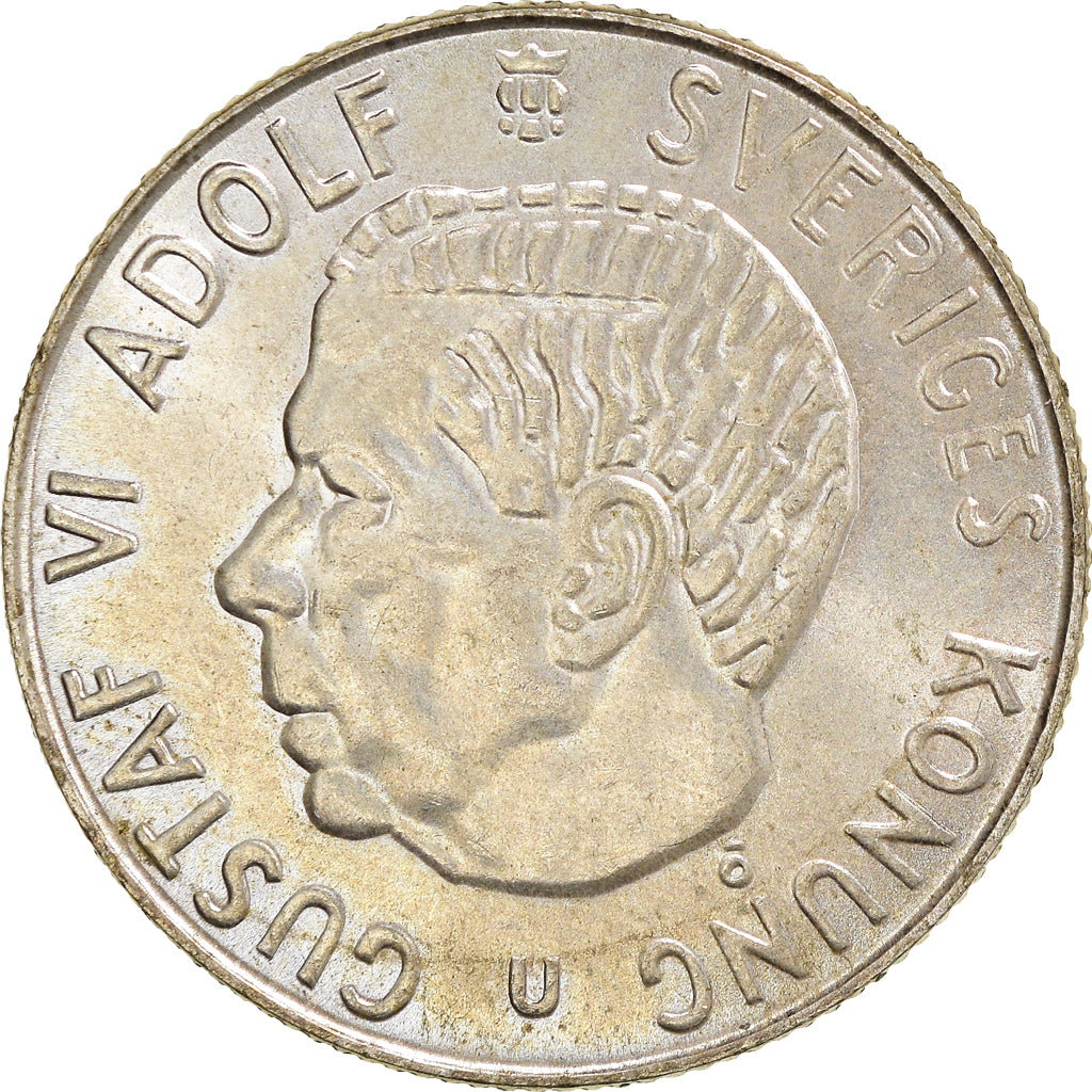 Coin, Sweden, Gustaf VI, Krona, 1965, AU(55-58), Silver, KM:826