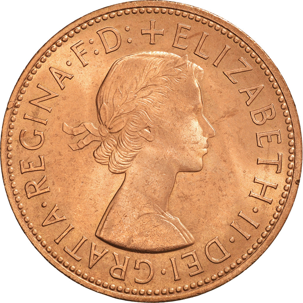 Coin, Great Britain, Elizabeth II, Penny, 1966, AU(55-58), Bronze, KM:897