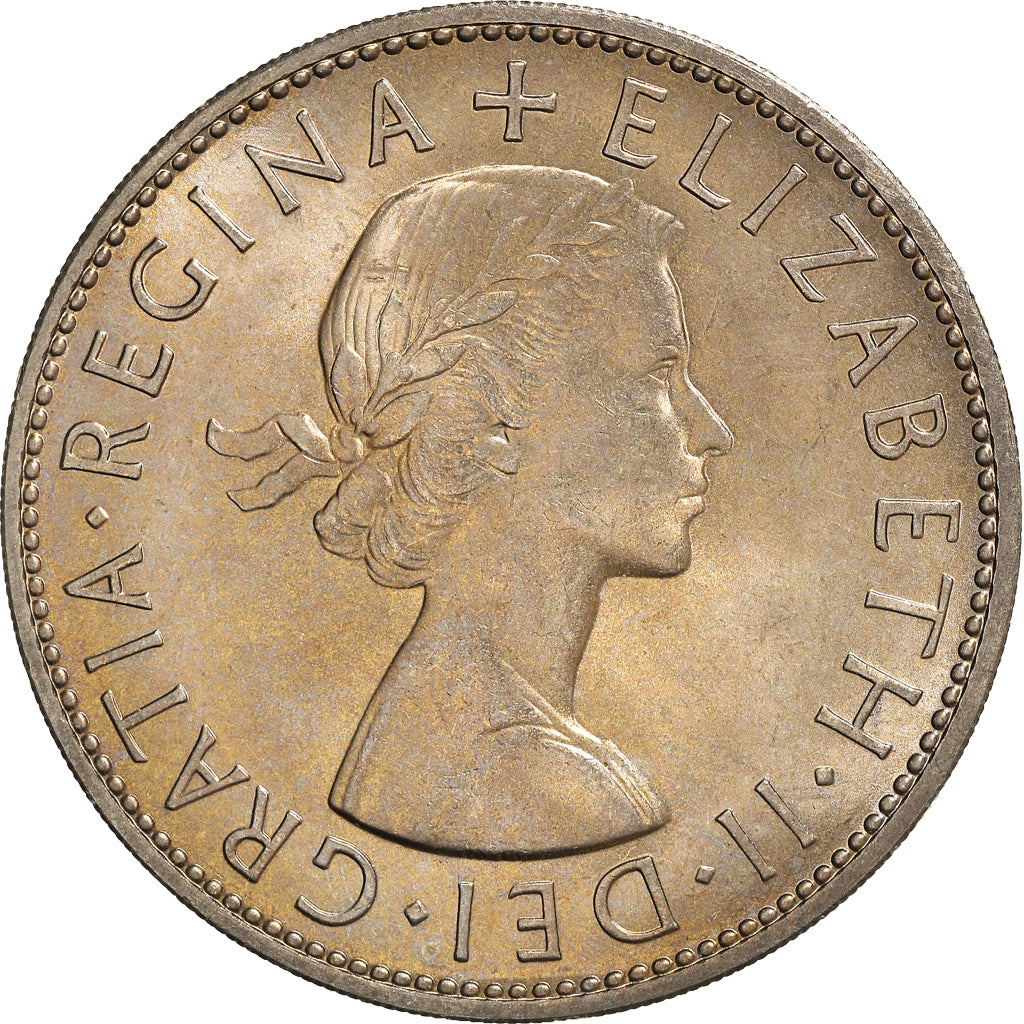 Coin, Great Britain, Elizabeth II, 1/2 Crown, 1967, AU(55-58), Copper-nickel