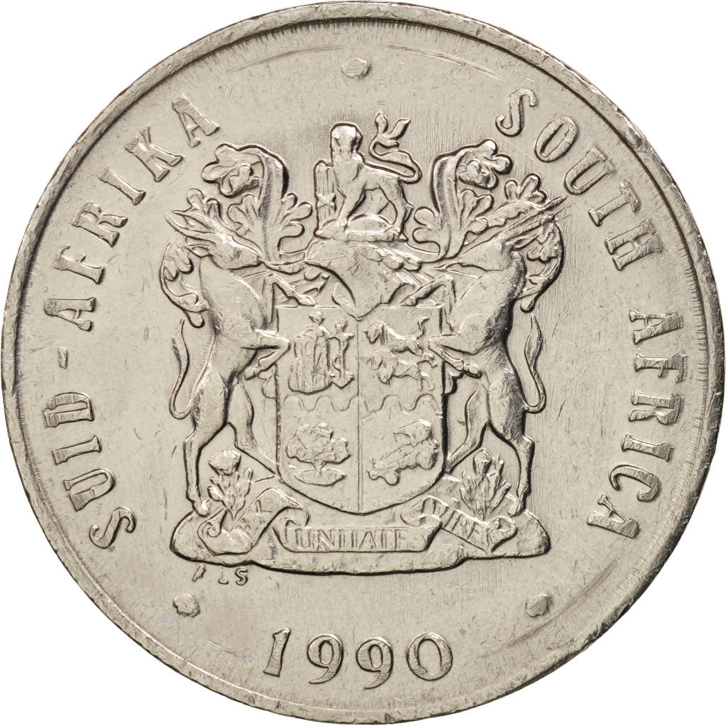 South Africa, 20 Cents, 1990, EF(40-45), Nickel, KM:86