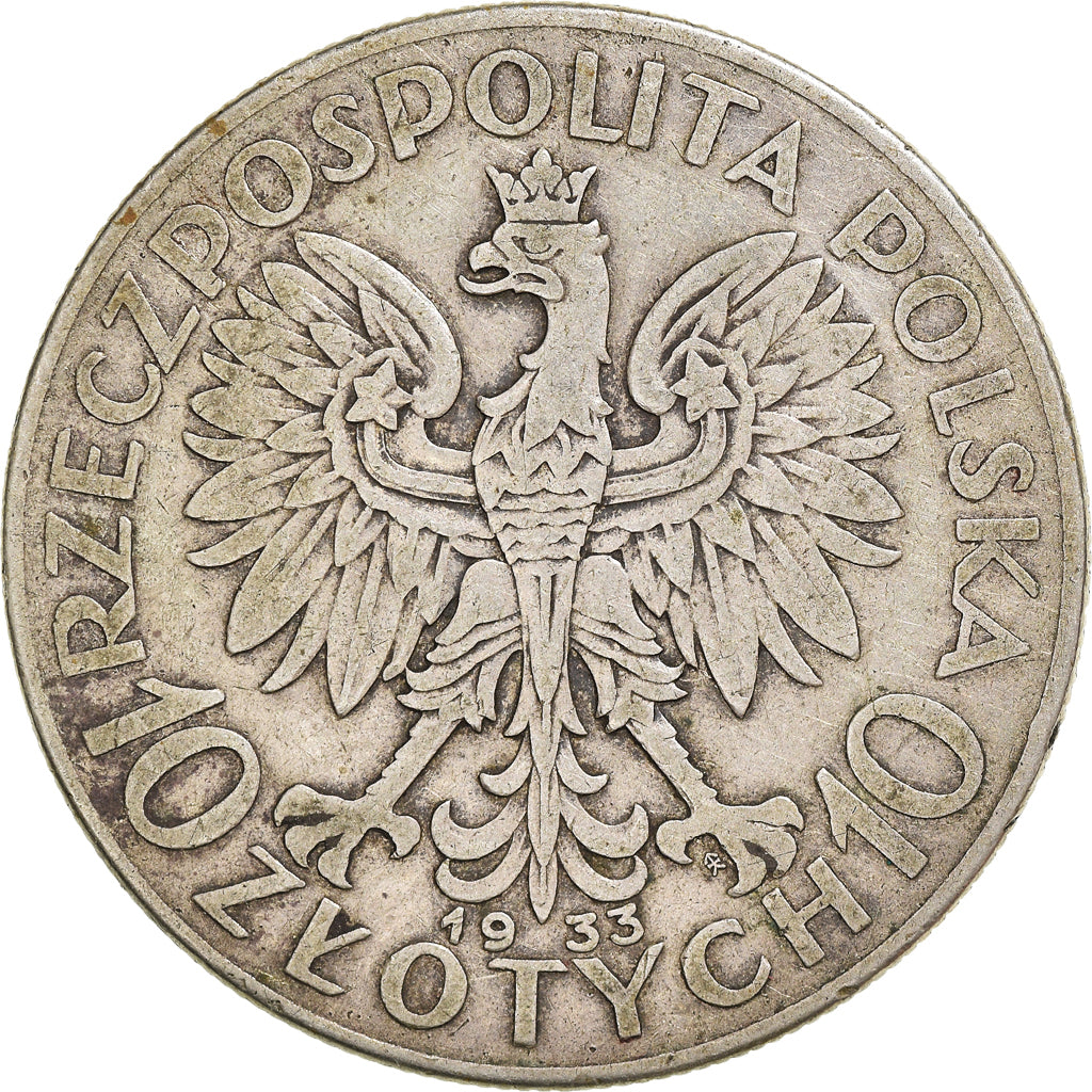 Monnaie, Pologne, 10 Zlotych, 1933, Warsaw, TB+, Argent, KM:22
