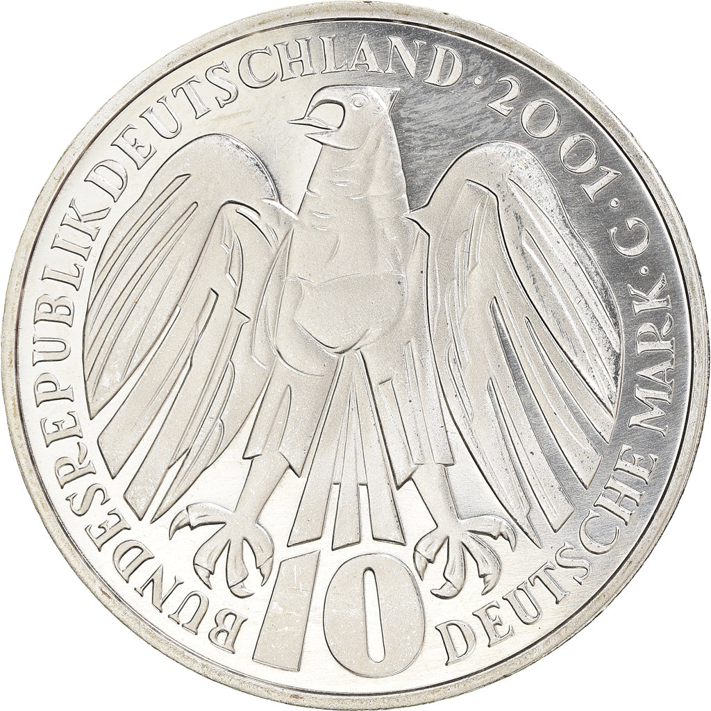 Coin, GERMANY - FEDERAL REPUBLIC, 10 Mark, 2001, Karlsruhe, BE, MS(65-70)