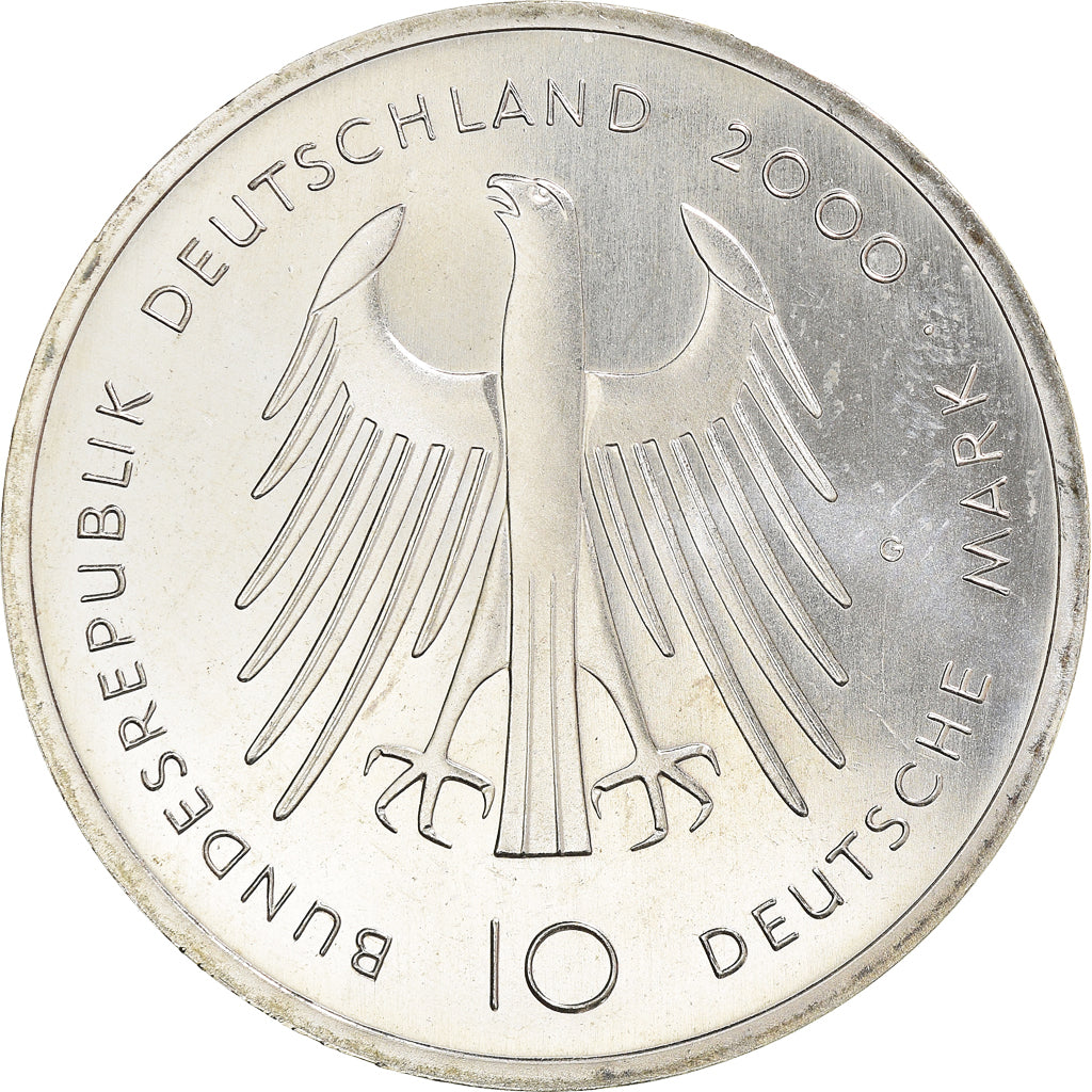 Coin, GERMANY - FEDERAL REPUBLIC, 10 Mark, 2000, Karlsruhe, BE, MS(65-70)