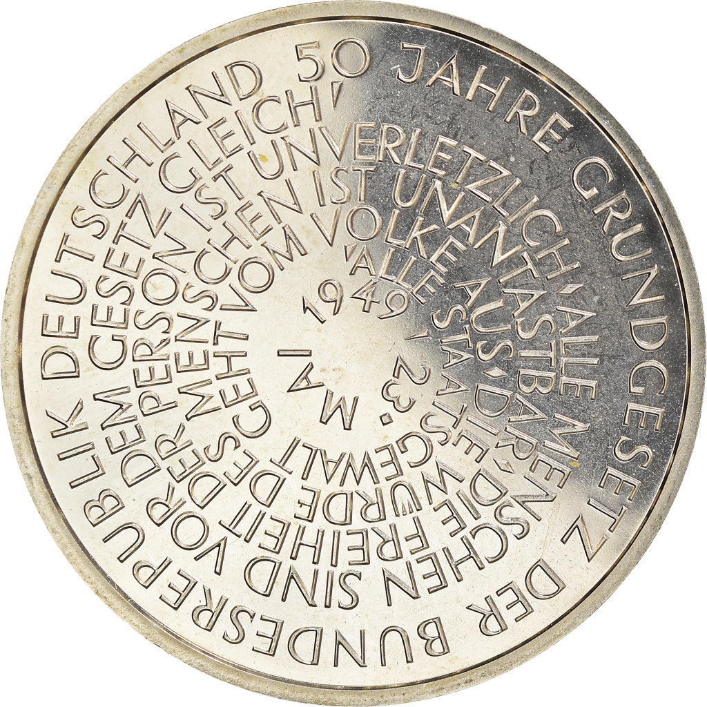 Coin, GERMANY - FEDERAL REPUBLIC, 10 Mark, 1999, Munich, BE, MS(65-70), Silver