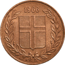 Moeda, Islândia, 5 Aurar, 1966, EF(40-45), Bronze, KM:9