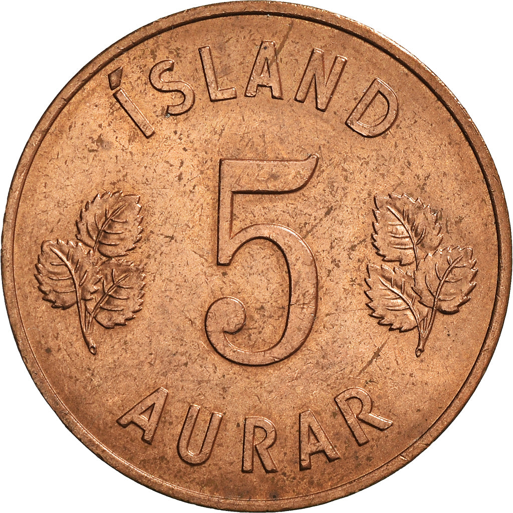 Münze, Iceland, 5 Aurar, 1966, SS, Bronze, KM:9