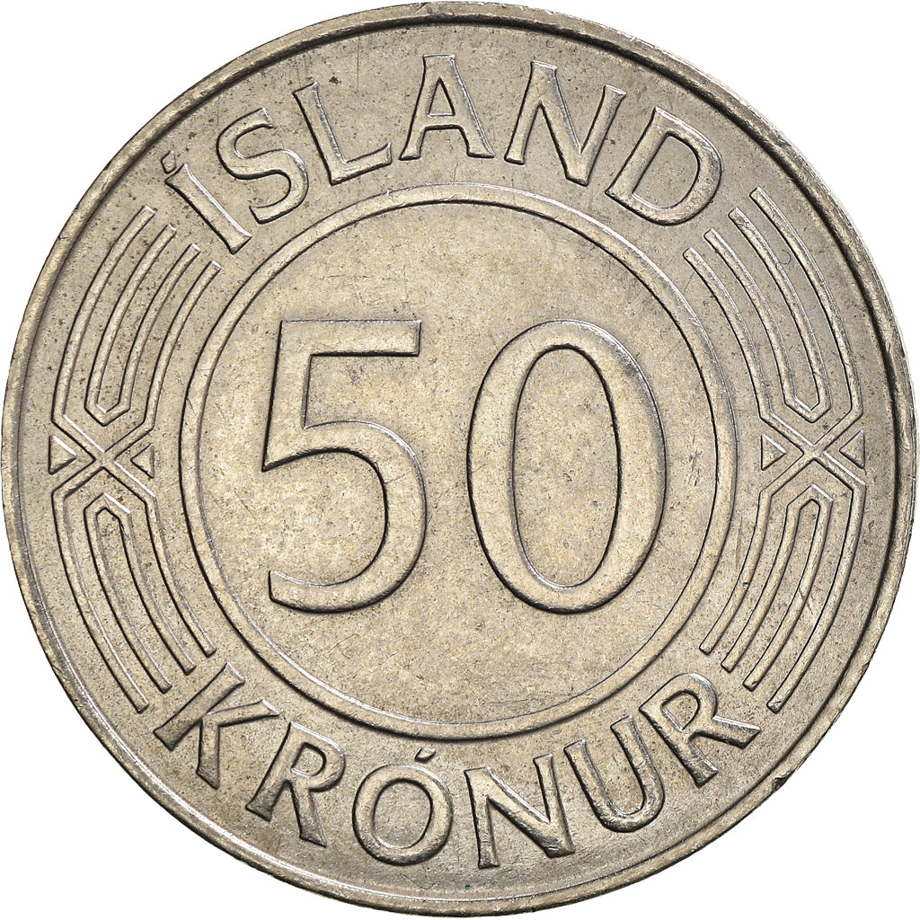 Coin, Iceland, 50 Kronur, 1968, EF(40-45), Nickel, KM:16