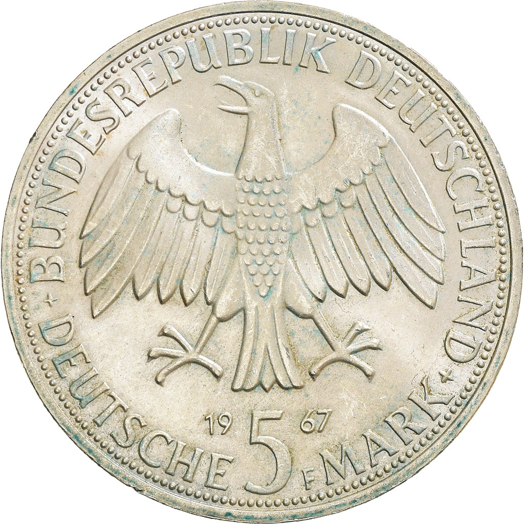 Coin, GERMANY - FEDERAL REPUBLIC, 5 Mark, 1967, Stuttgart, Germany, AU(55-58)
