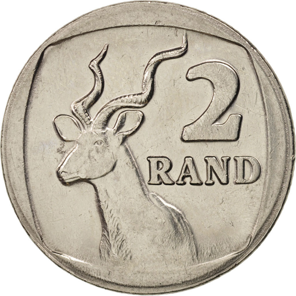 South Africa, 2 Rand, 1990, AU(55-58), Nickel Plated Copper, KM:139