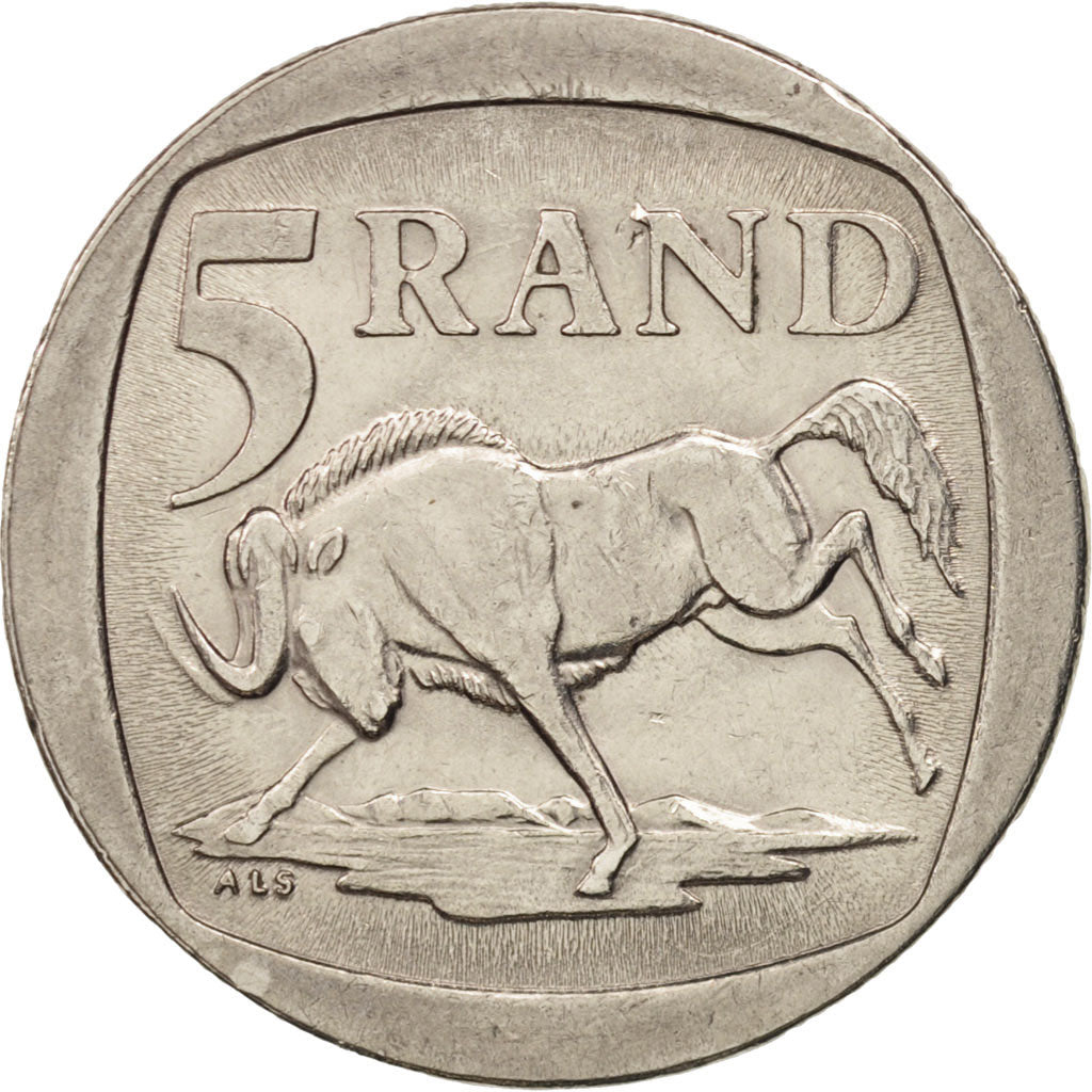 Moneta, Sudafrica, 5 Rand, 1994, SPL-, Rame placcato nichel, KM:140