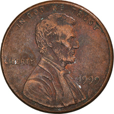 Coin, United States, Lincoln Cent, Cent, 1999, U.S. Mint, Philadelphia