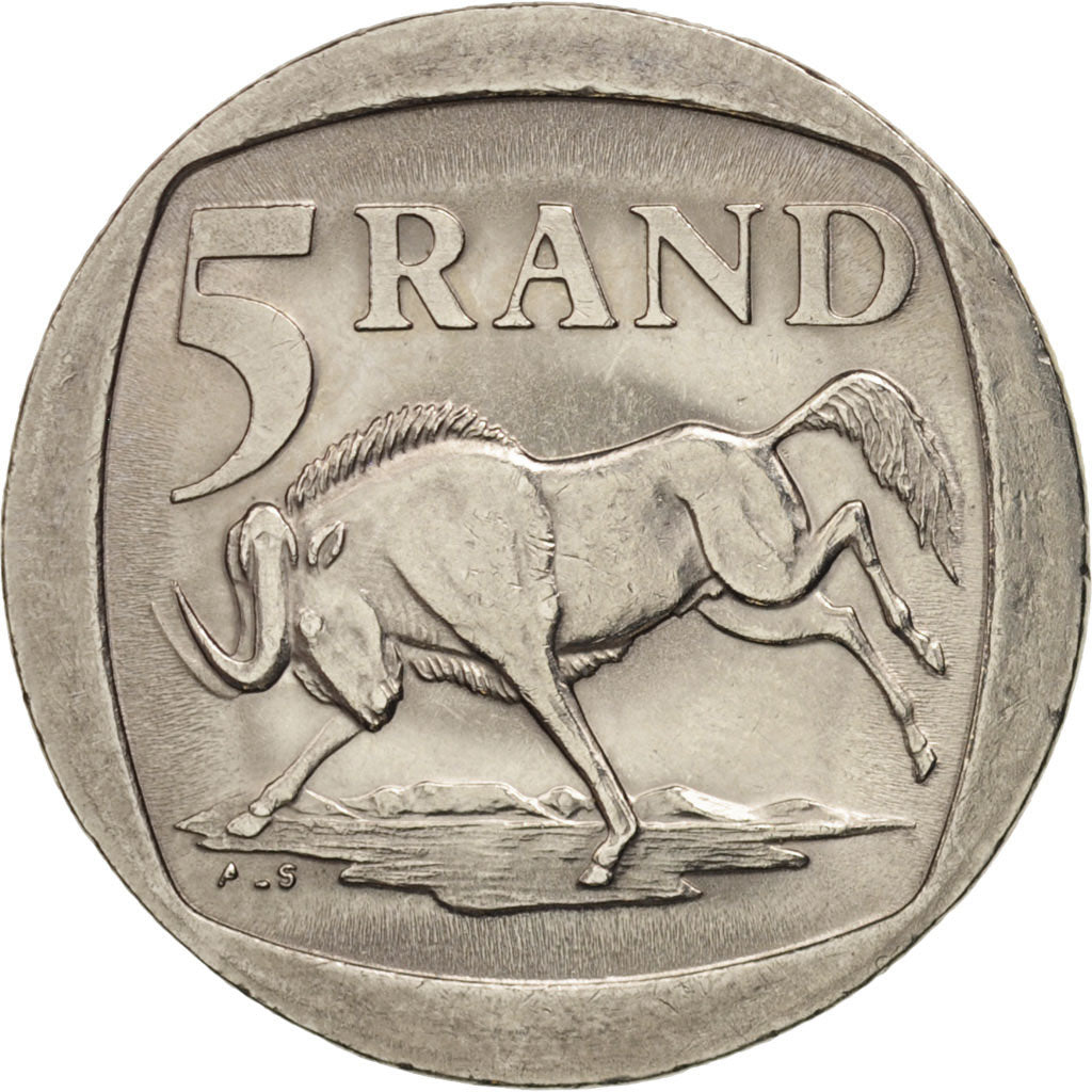 Coin, South Africa, 5 Rand, 1994, MS(63), Nickel Plated Copper, KM:140