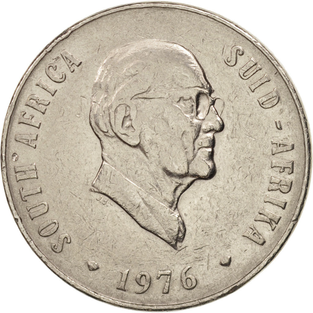 Moneta, Sudafrica, 50 Cents, 1976, BB, Nichel, KM:96