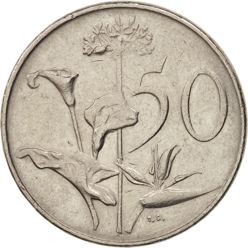 Moneta, Sudafrica, 50 Cents, 1976, BB, Nichel, KM:96