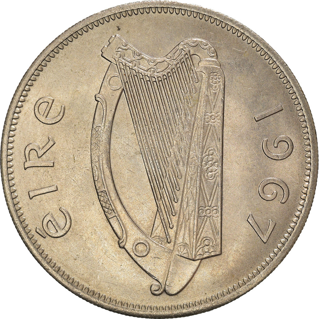 Coin, IRELAND REPUBLIC, 1/2 Crown, 1967, AU(50-53), Copper-nickel, KM:16a