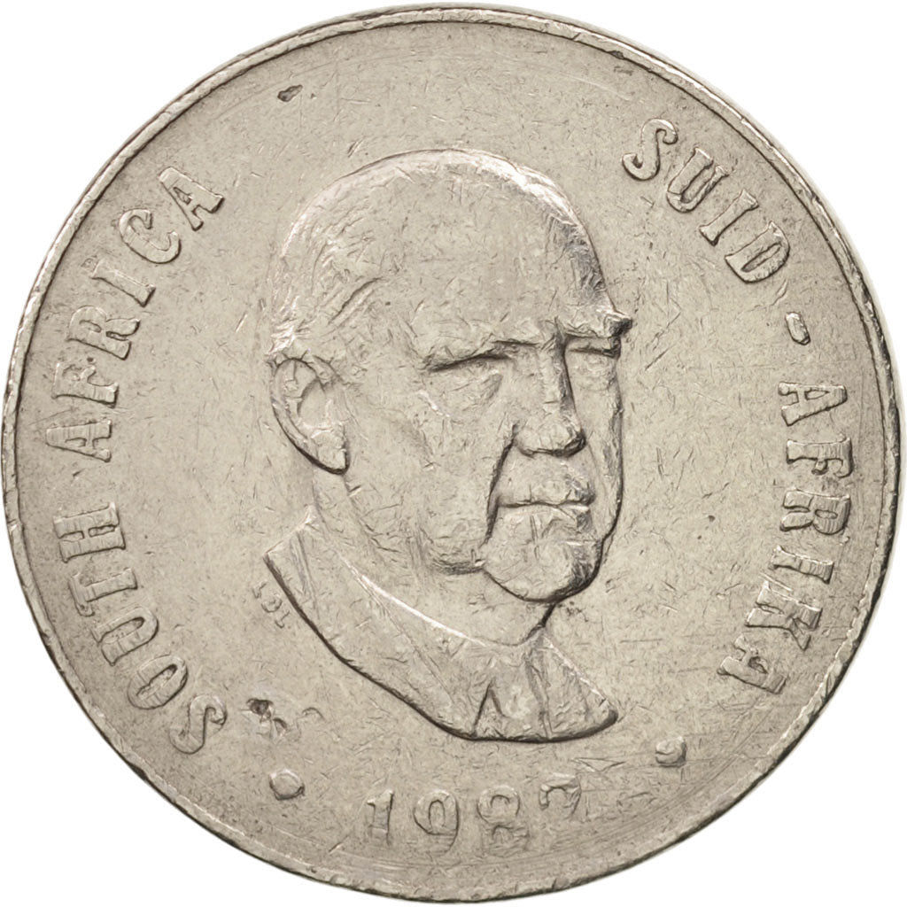 South Africa, 50 Cents, 1982, VF(30-35), Nickel, KM:114