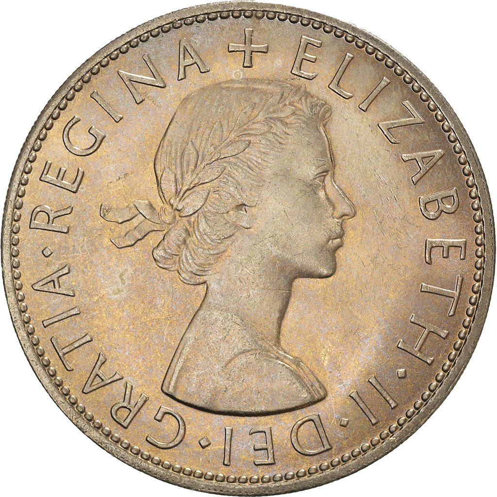 Coin, Great Britain, Elizabeth II, 1/2 Crown, 1966, AU(50-53), Copper-nickel