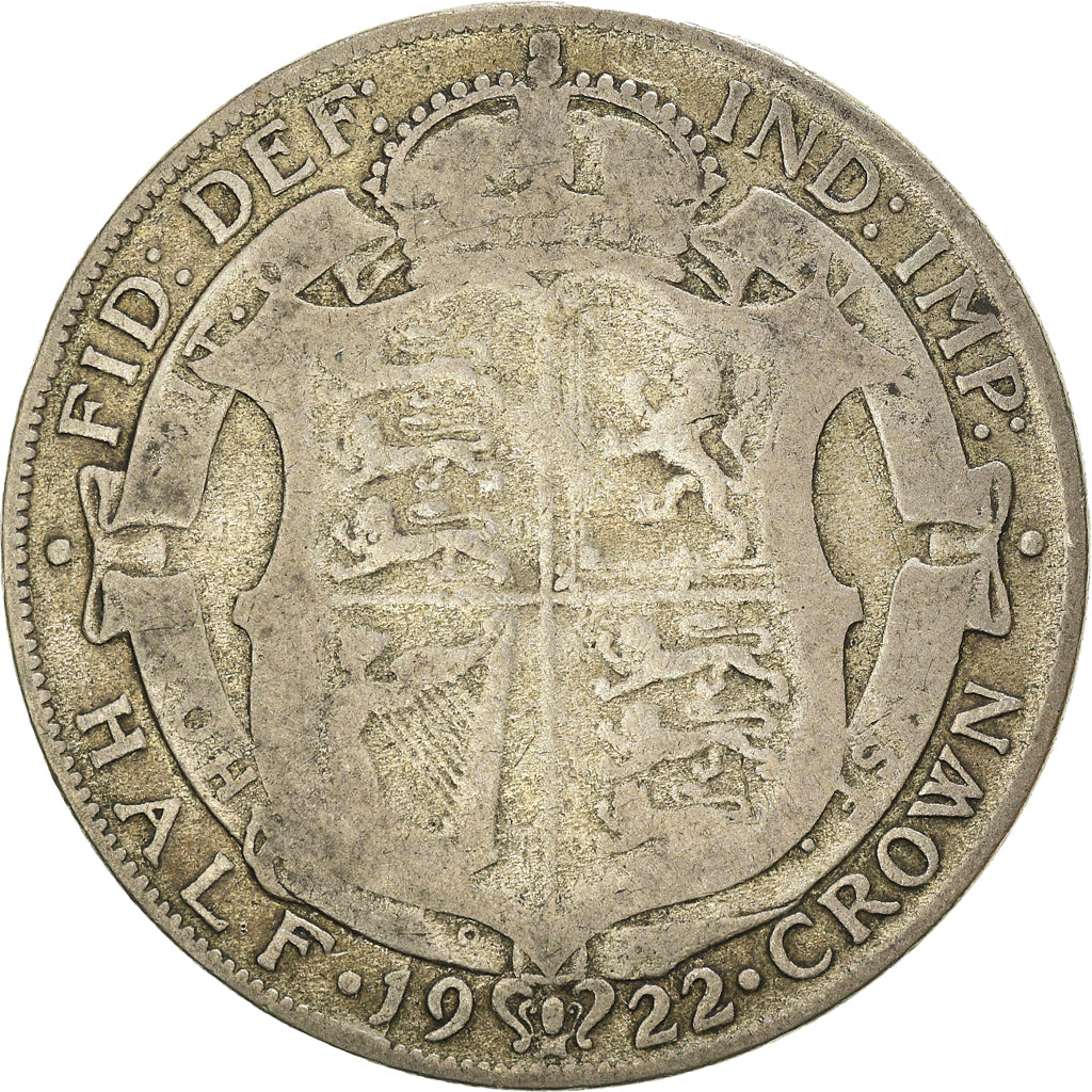 Monnaie, Grande-Bretagne, George V, 1/2 Crown, 1922, B+, Argent, KM:818.2