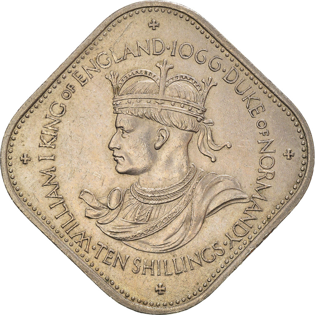 Coin, Guernsey, Elizabeth II, 10 Shilling, 1966, Heaton, AU(50-53)