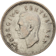 Munten, Zuid Afrika, George VI, 3 Pence, 1952, ZF, Zilver, KM:35.2