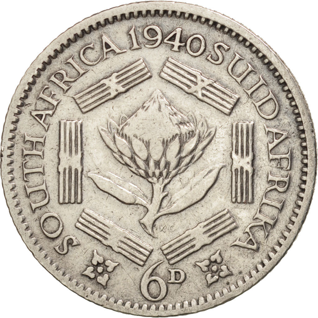 South Africa, George VI, 6 Pence, 1940, EF(40-45), Silver, KM:27
