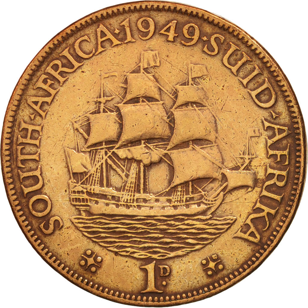 South Africa, George VI, Penny, 1949, EF(40-45), Bronze, KM:34.1