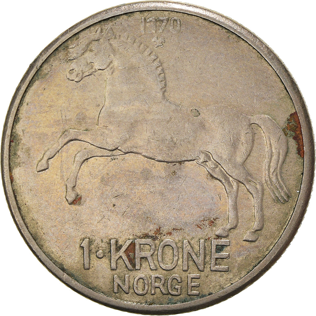 Moneda, Noruega, Olav V, Krone, 1970, BC+, Cobre - níquel, KM:409