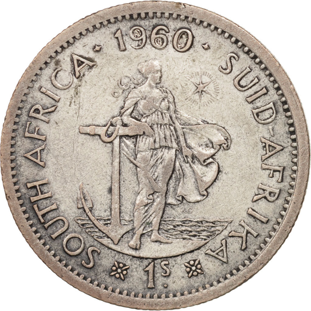 South Africa, Elizabeth II, Shilling, 1960, EF(40-45), Silver, KM:49