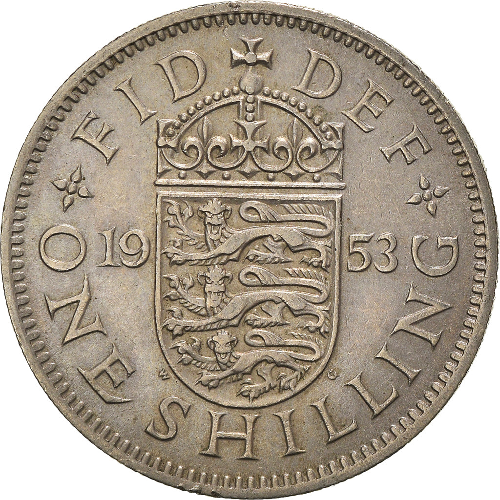Coin, Great Britain, Elizabeth II, Shilling, 1953, EF(40-45), Copper-nickel
