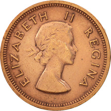 South Africa, Elizabeth II, 1/4 Penny, Farthing, 1955, EF(40-45), Bronze, KM:44