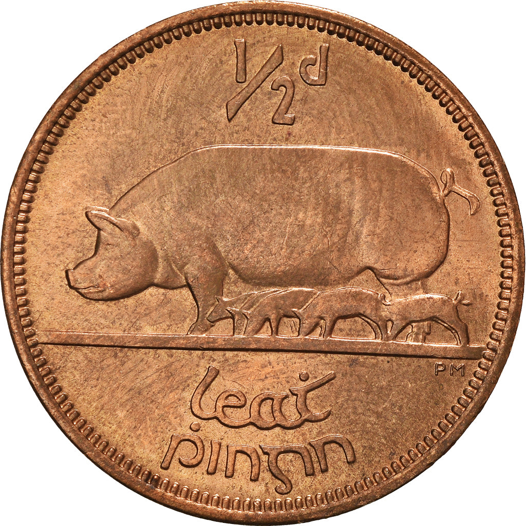 Coin, IRELAND REPUBLIC, 1/2 Penny, 1967, EF(40-45), Bronze, KM:10