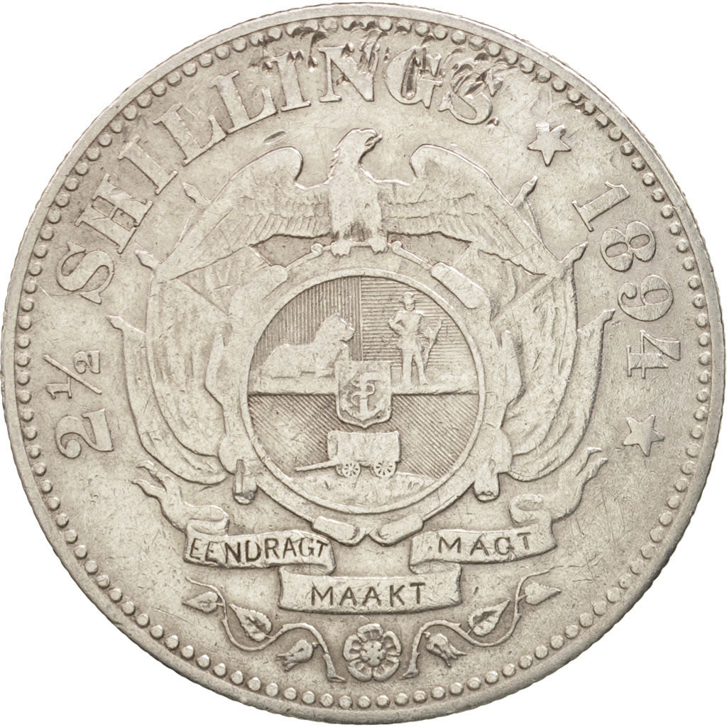 Monnaie, Afrique du Sud, 2-1/2 Shillings, 1894, TB+, Argent, KM:7