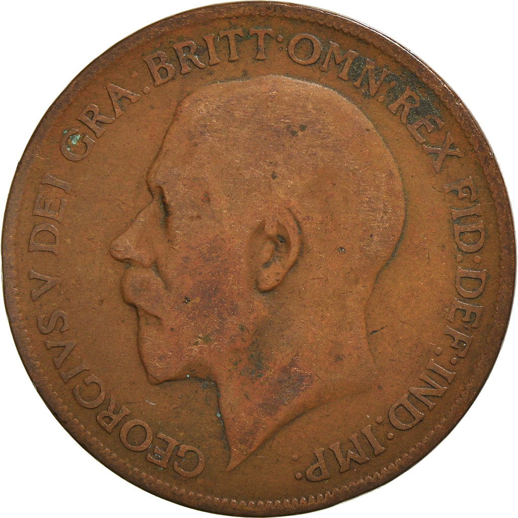 Coin, Great Britain, George V, Penny, 1921, VG(8-10), Bronze, KM:810