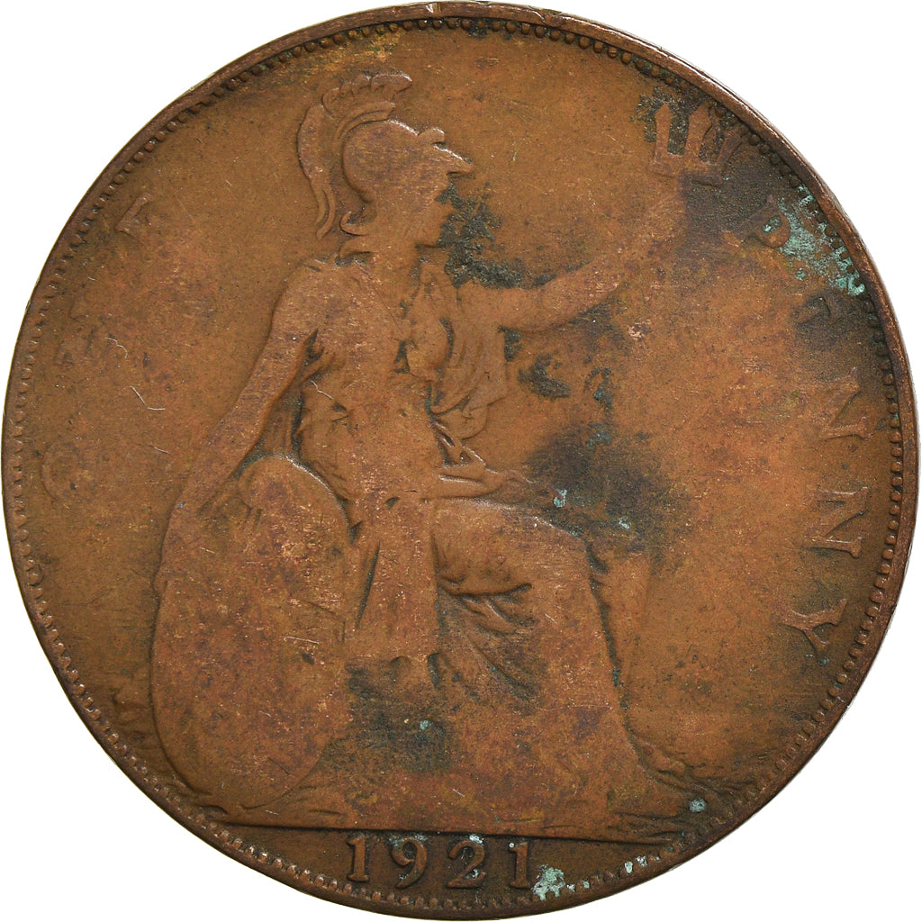 Coin, Great Britain, George V, Penny, 1921, VG(8-10), Bronze, KM:810