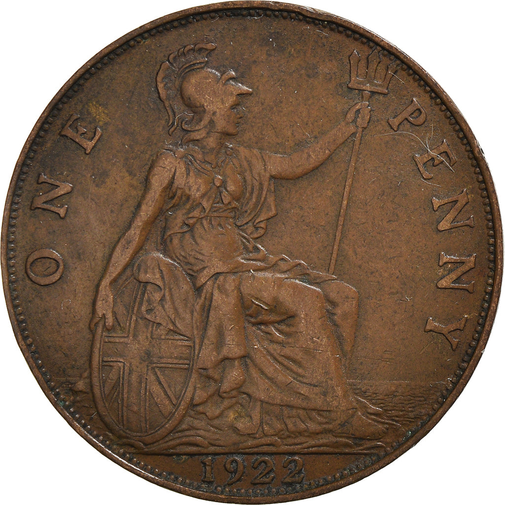 Coin, Great Britain, George V, Penny, 1922, VF(30-35), Bronze, KM:810