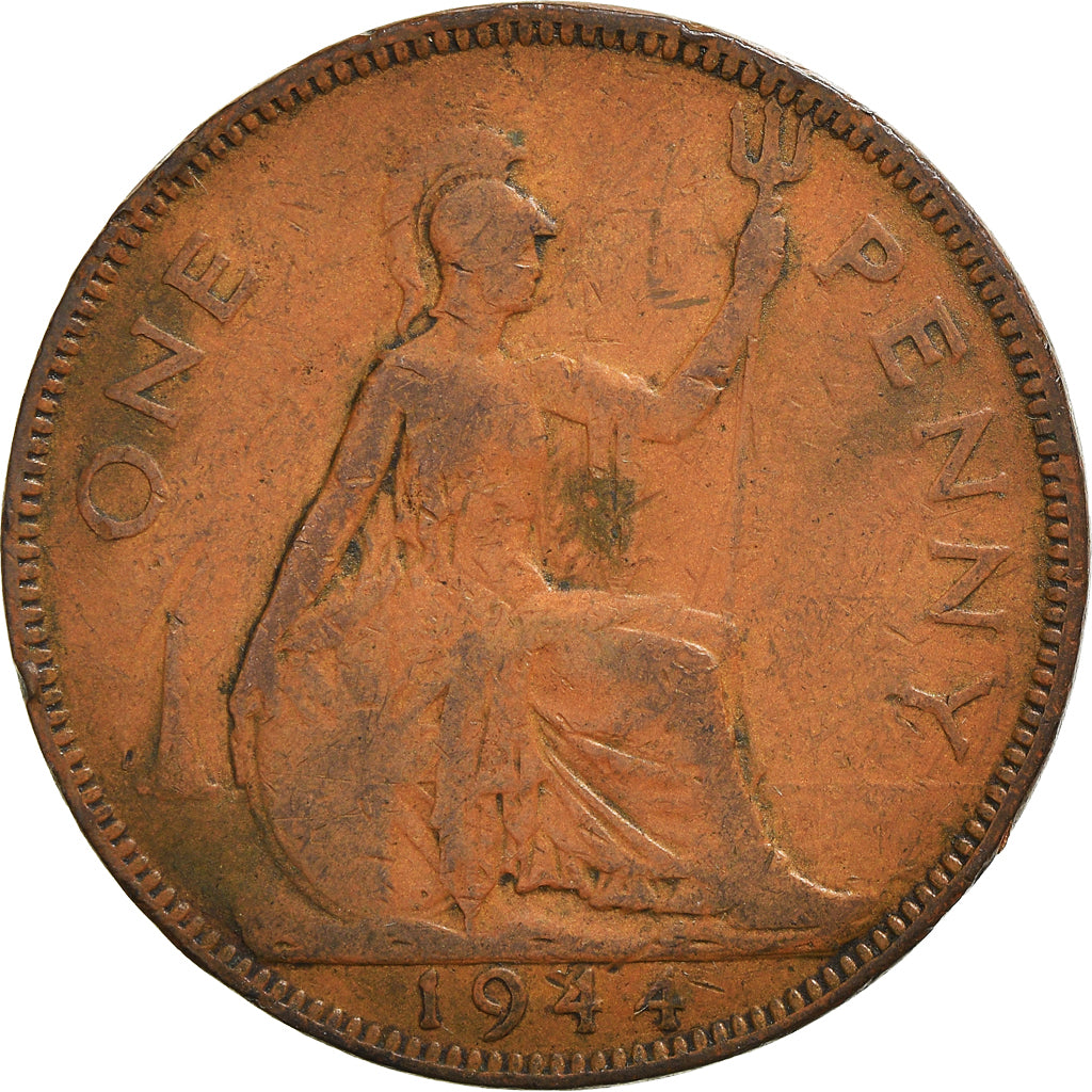 Coin, Great Britain, George VI, Penny, 1944, VF(20-25), Bronze, KM:845