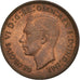 Moneda, Gran Bretaña, George VI, Farthing, 1943, MBC, Bronce, KM:843