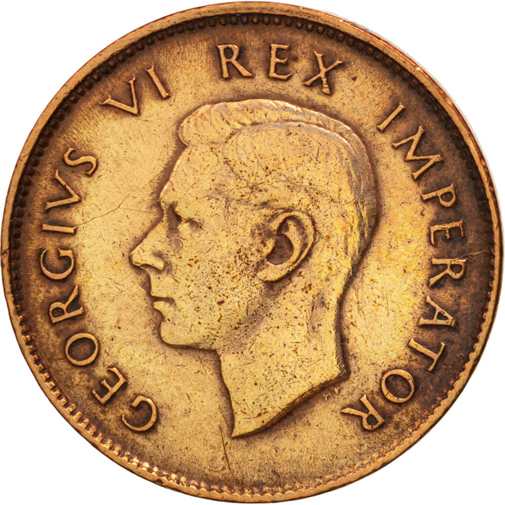 Sudafrica, George VI, 1/4 Penny, Farthing, 1944, BB, Bronzo, KM:23