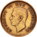 Sudafrica, George VI, 1/4 Penny, Farthing, 1944, BB, Bronzo, KM:23