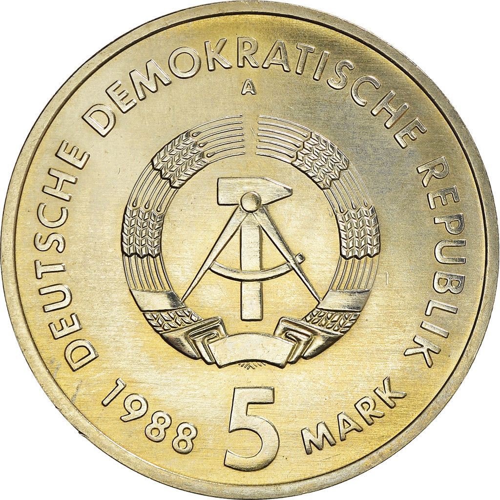 Coin, GERMAN-DEMOCRATIC REPUBLIC, 5 Mark, 1988, Berlin, MS(65-70)